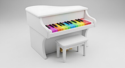 Rainbow Keys Piano with White Studio.