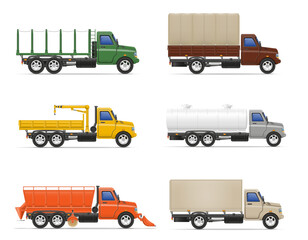 truck cargo freight delivery car cartoon stock vector illustration isolated on white background