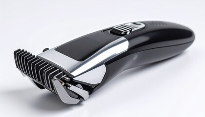 electric hair clipper with black and silver design