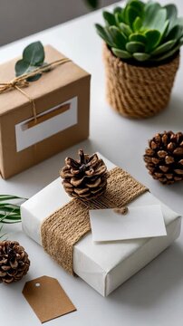 Explore unique gift wrapping techniques with natural materials, creating an appealing and rustic look for any occasion