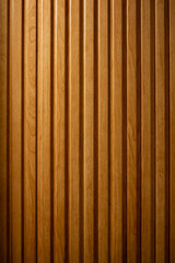 Wooden background banner, brown wooden acoustic panels, seamless pattern wall texture