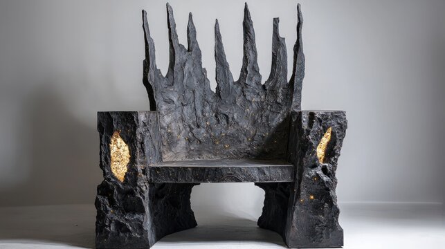 Dark Volcanic Throne Chair Design.