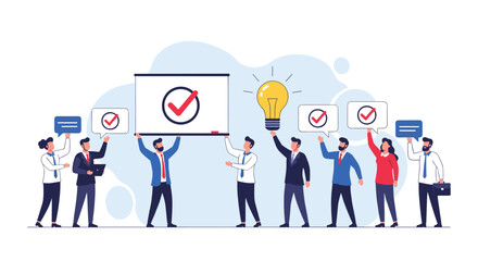 Teamwork idea generation business collaboration success strategy meeting planning and execution