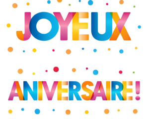 JOYEUX ANNIVERSAIRE! bannière sur fond transparent