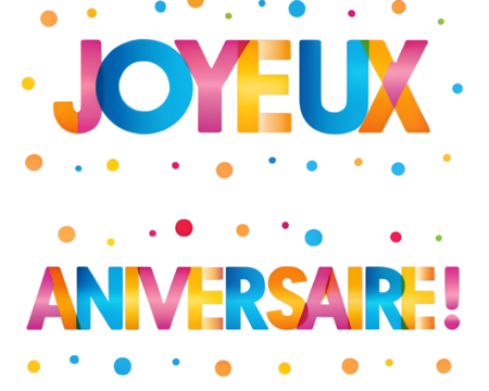 JOYEUX ANNIVERSAIRE! bannière sur fond transparent