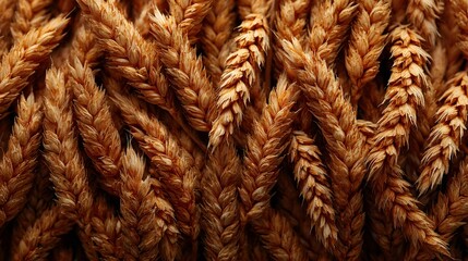 Golden wheat stalks forming a textured background for harvest season