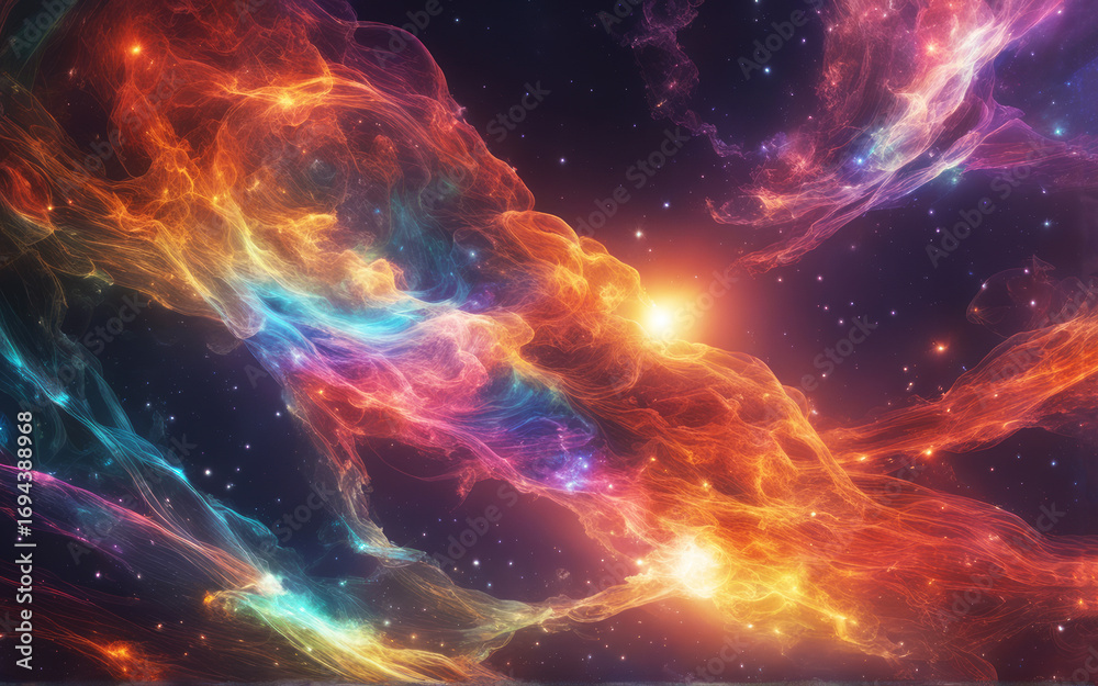 Wall mural viper head abstract colorful of galaxy nebular with stars and smoke on the space in universe backgro