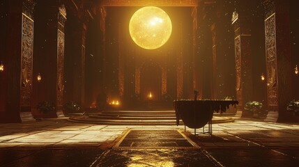 Grand Hall of a Majestic Ancient Temple.