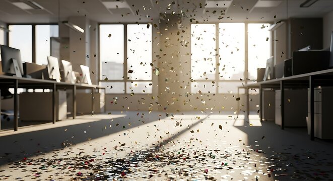 Confetti Falling Office Celebration.