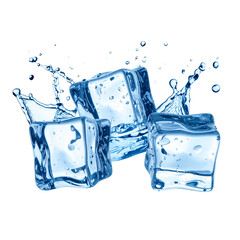 Sparkling Ice Cubes Splash: High-Res PNG Mockup for Design