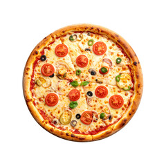  A pizza cutout isolated from above with transparent background 