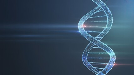Glowing dna double helix structure abstract digital representation futuristic science technology