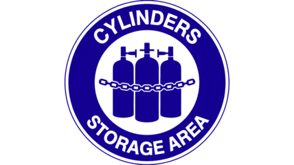 Ensure safety with this cylinders storage area sign for industrial hazard prevention and gas safety