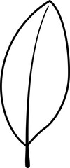Botanical Tropical Leaf outline hand drawn