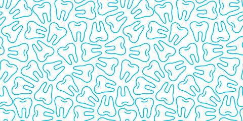 doodle Teeth Pattern background. doodle tooth pattern background. dental seamless pattern background.