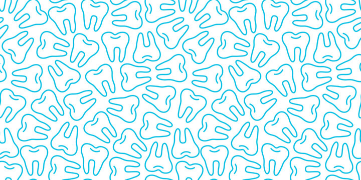 doodle Teeth Pattern background. doodle tooth pattern background. dental seamless pattern background.