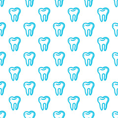 doodle Teeth Pattern background. doodle tooth pattern background. dental seamless pattern background.