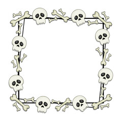 Spooky Skull and Bone Border frame 