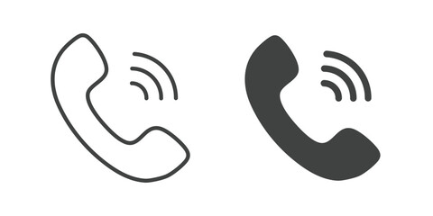 Calling icon. Line and glyph solid icon. Editable stroke and Perfect pixel isolated on white background. Vector illustration
