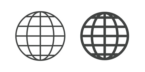 Globe icon. Line and glyph solid icon. Editable stroke and Perfect pixel isolated on white background. Vector illustration