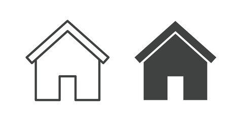 Home icon. Line and glyph solid icon. Editable stroke and Perfect pixel isolated on white background. Vector illustration