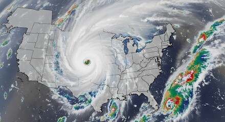 Hurricane approaching US coast.