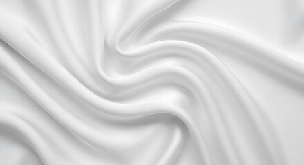 Fototapeta premium Smooth White Fabric with Elegant Drapery and Soft Folds