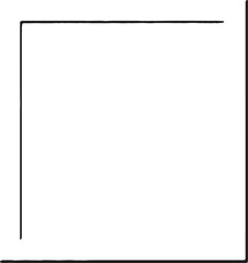 Obraz premium Vector art of square black frame with white mat board casting a shadow on a white wall