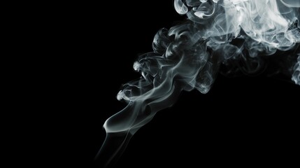 Smoke swirl isolated on black background