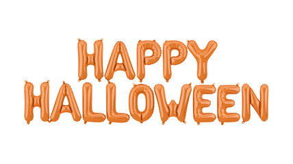 Happy Halloween balloon letters in vibrant orange perfect for holiday celebrations and festive events
