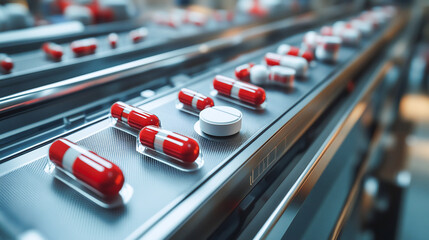 Conceptual image of medical distribution showing healthcare supply chain