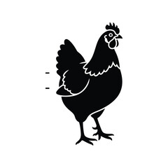 Simple silhouette chicken farm animal bird illustration graphic design element vector