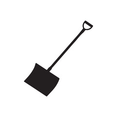 Snow shovel silhouette vector flat illustration design on white background