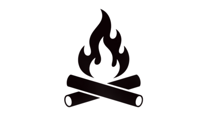 Cozy campfire illustration for outdoor adventures, camping trips, and warm summer nights