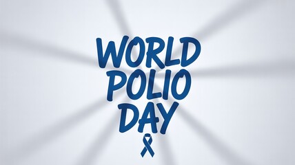 World polio day text with ribbon on white background to raise awareness about polio