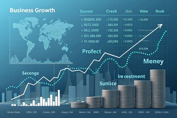 Market chart of business increase stock graph analysis trends today