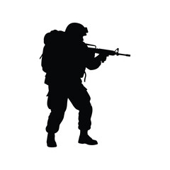 Silhouette soldier silhouette silhouette armed silhouette military silhouette silhouette vector