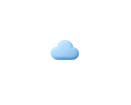 Simple light blue cloud icon on a black backgroundcloud computing concept