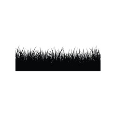 Silhouette of lush green grass border isolated on nature element vector