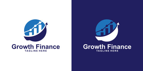logo design graph finance and arrow in circle,design invest modern and elegant.