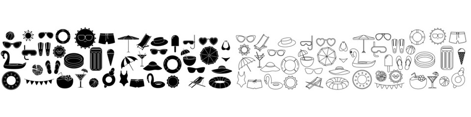 Pool party vector icon. Seaside vacation illustration sign. Holiday symbol. Pool logo.