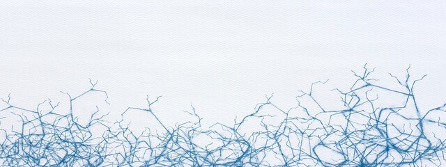 Abstract blue line drawing, watercolor brush strokes, used as  a background