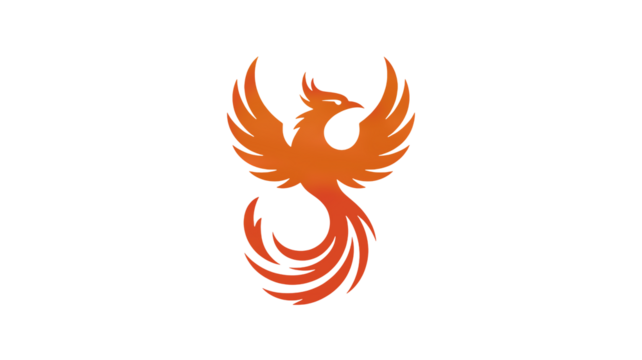 Majestic Phoenix Rising Symbolizing Rebirth, Strength, and Transformation in Vivid Orange