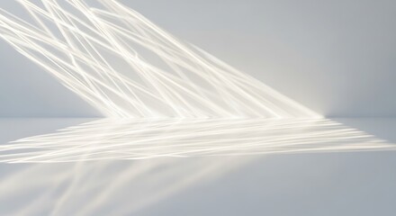 Abstract light patterns on a white wall and floor