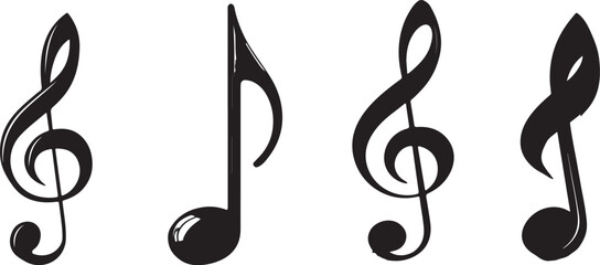 Fototapeta premium Musical notes silhouette vector graphic