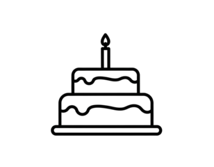 Minimalist Line Art Cake Icon.446Z