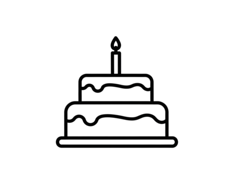 Minimalist Line Art Cake Icon.446Z - Powered by Adobe