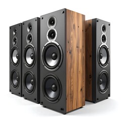 Fototapeta premium Four studio speakers, modern design