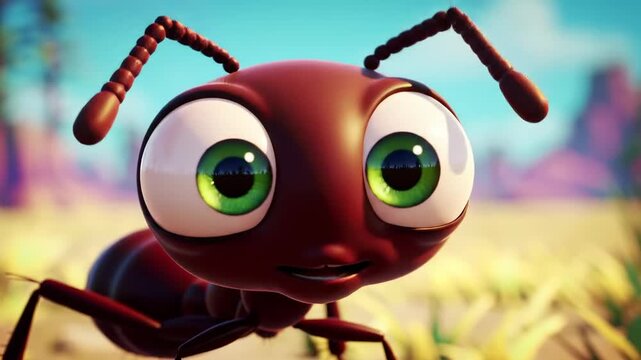 Cartoon ant with large eyes
