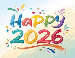 Obraz premium Artistic Paint Splash 2026 New Year